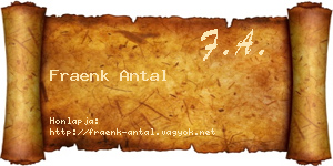 Fraenk Antal névjegykártya